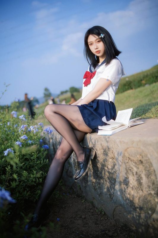七只红豆 红豆蓝花JK [39P-496MB]-COSX写真网